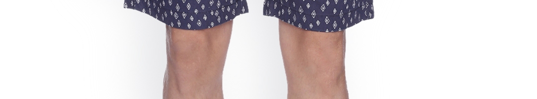 Buy Blue Saint Men Navy Printed Slim Fit Chino Shorts - Shorts for Men ...