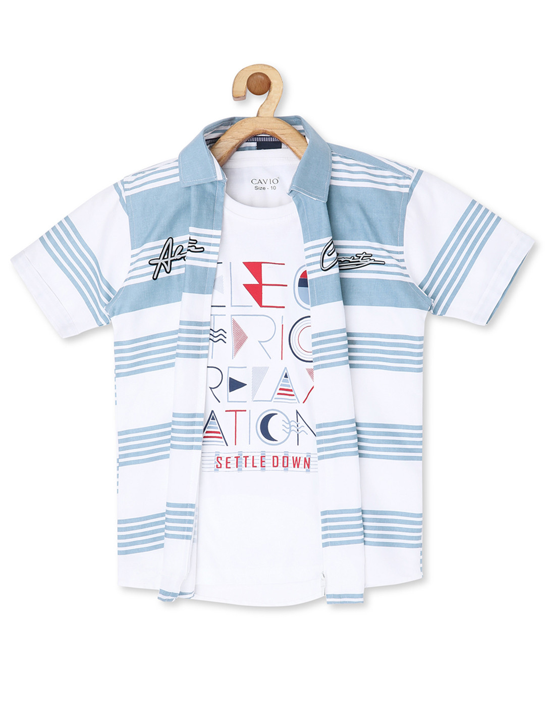 Buy CAVIO Boys Blue Printed Casual Shirt Shirts for Boys 18127856