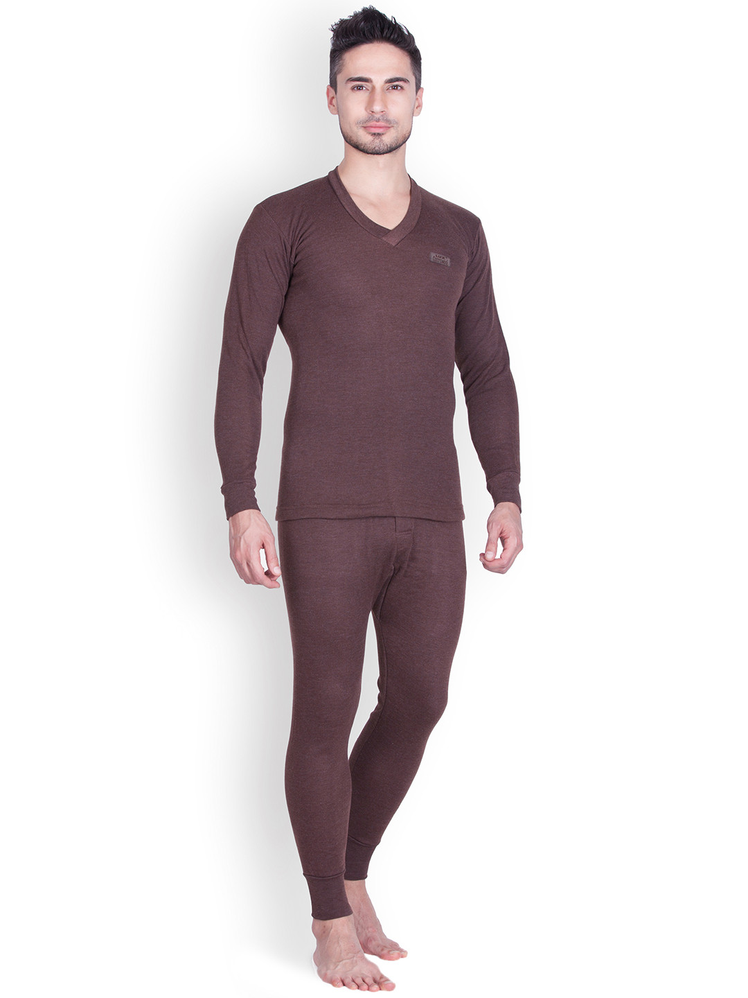 Buy Lux Cottswool Brown Thermal Clothing Set Thermal Set for Men