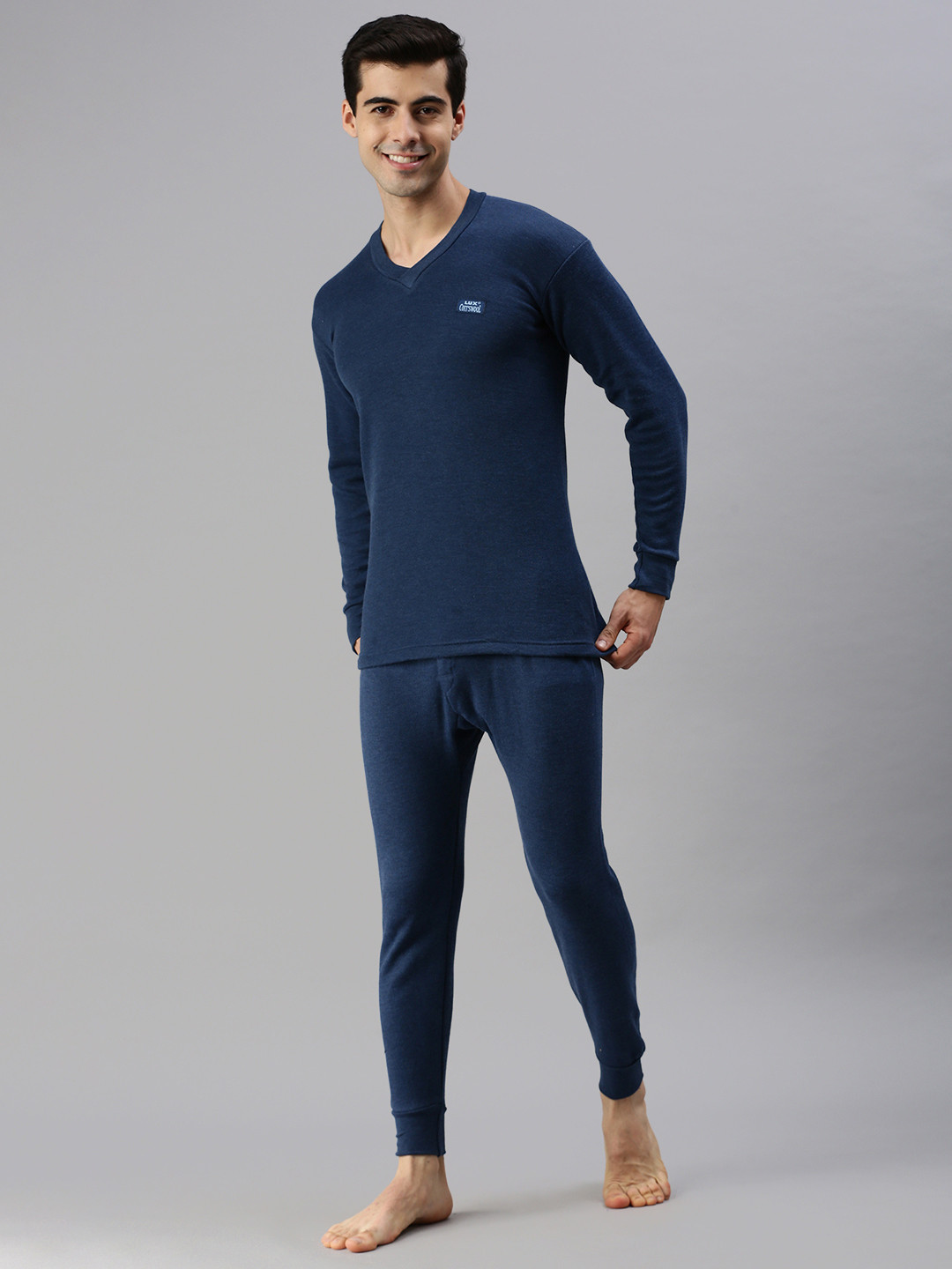 Buy Lux Cottswool Blue Thermal Clothing Set Thermal Set for Men