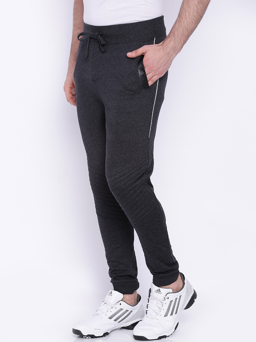 Buy Campus Sutra Charcoal Grey Joggers - Track Pants for Men 1813248 ...