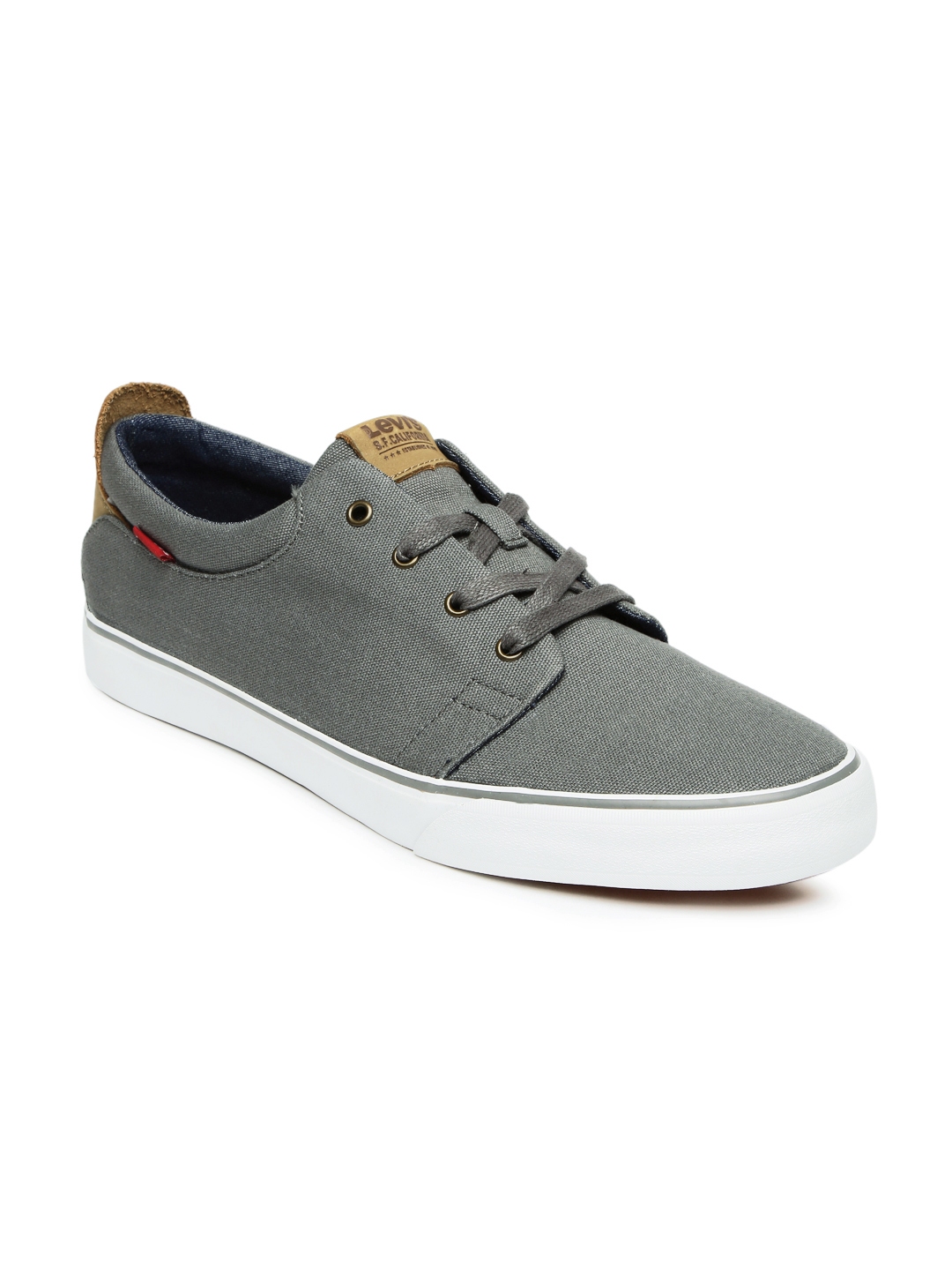 Buy Levis Men Grey Solid Regular Justin Sneakers - Casual Shoes for Men ...