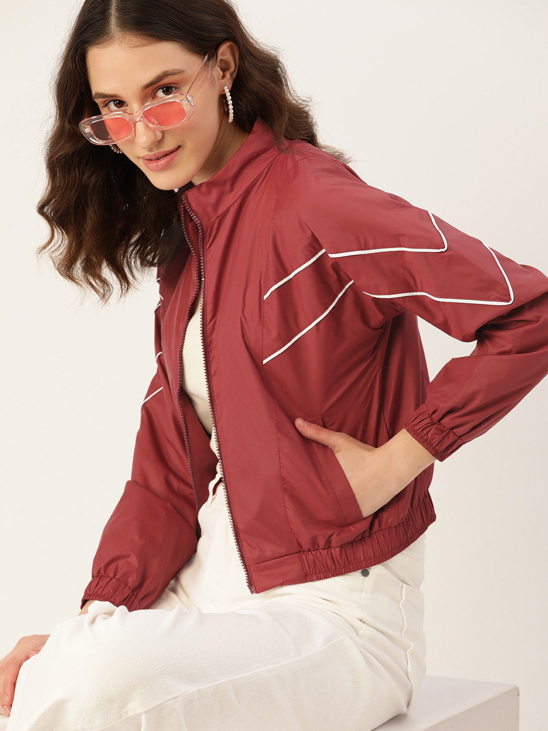 Buy Dressberry Women Dusty Pink Tailored Jacket Jackets for Women