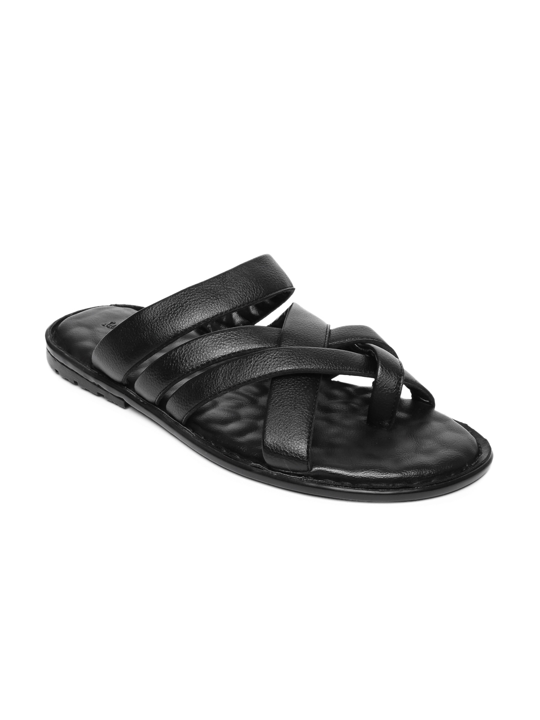 Buy San Frissco Men Black Leather Sandals - Sandals for Men 1813868 ...