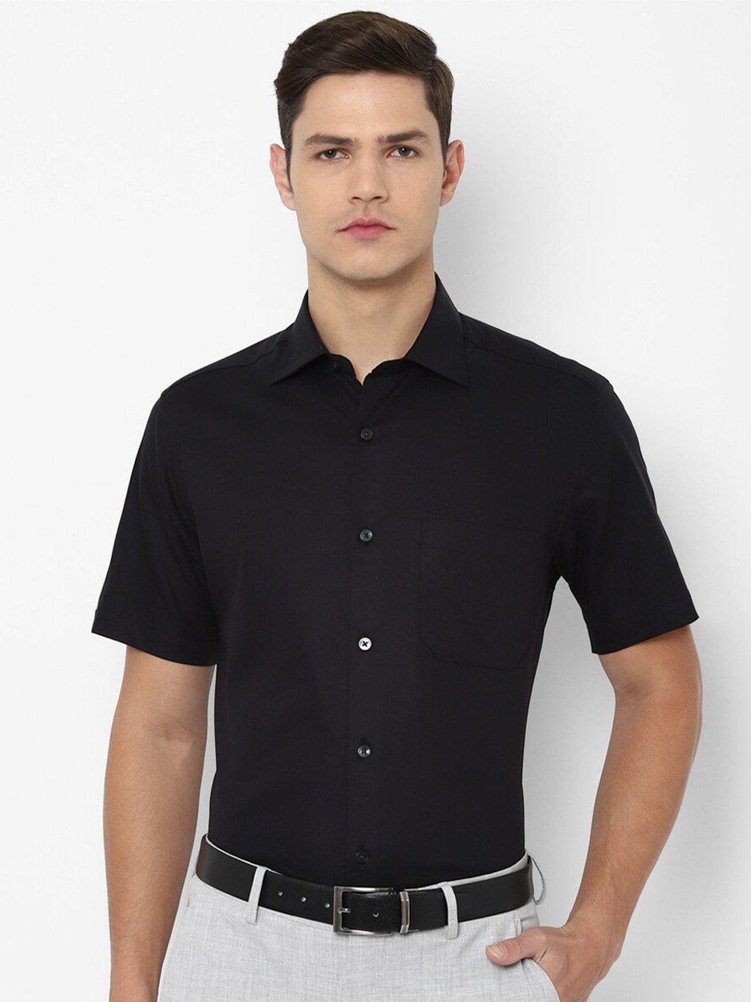 Buy Louis Philippe Men Black Pure Cotton Formal Shirt Shirts for Men 18140608 Myntra