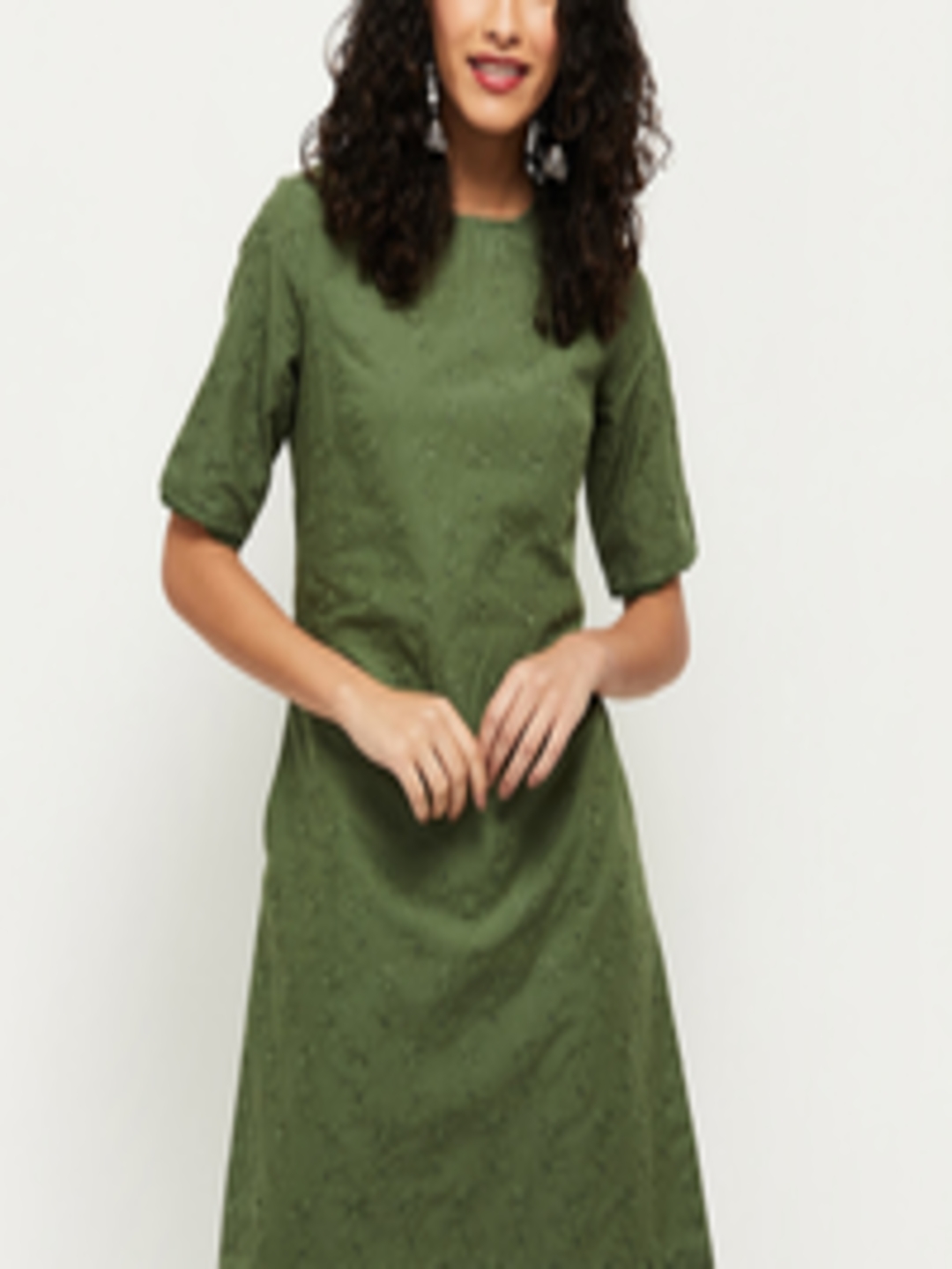 Buy Max Women Green A Line Dress - Dresses for Women 18142752 | Myntra