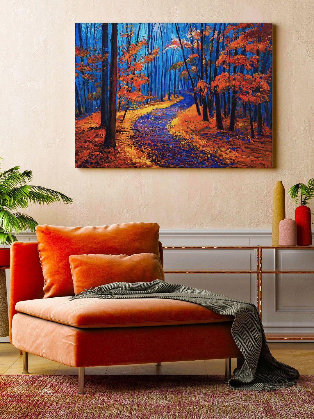 Buy ARTSPACE Blue Autumn Landscape Wall Painting Wall Art for Unisex