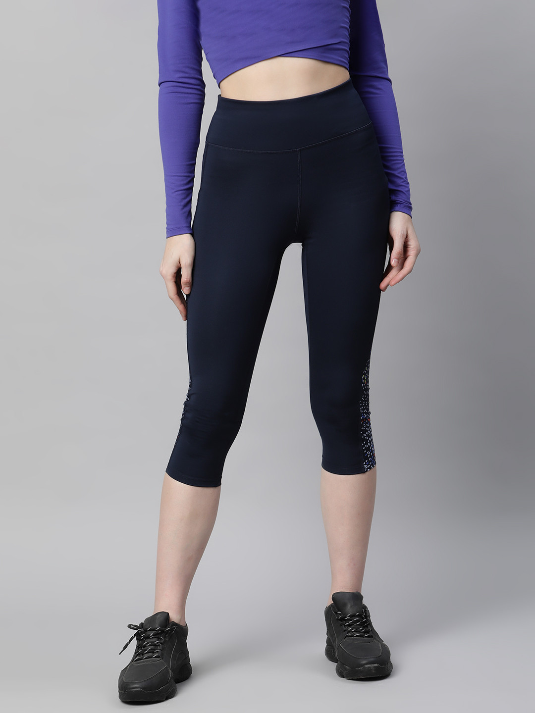 Buy Marks & Spencer Women Navy Blue Geometric Printed Go Move Capris