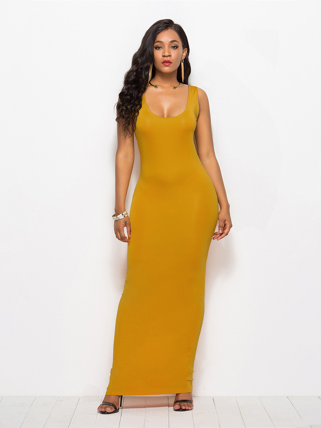 Buy StyleCast Mustard Yellow Solid Bodycon Dress - Dresses for Women ...