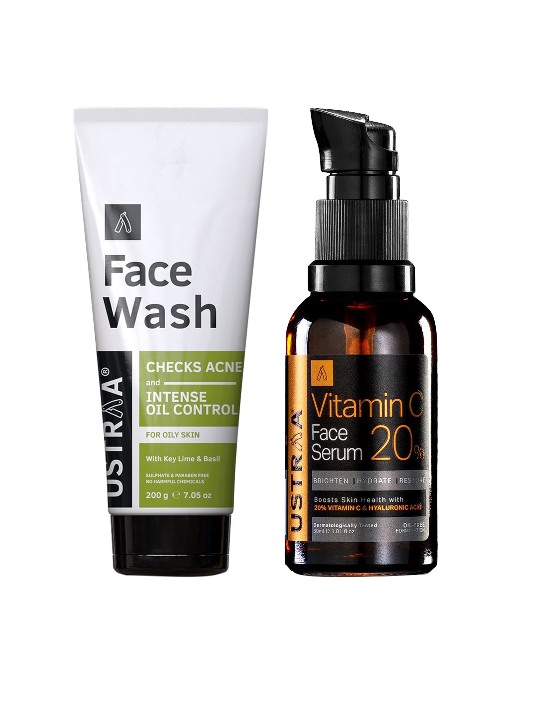 Buy Ustraa Men Set Of Vitamin C Face Serum 30ml & Acne & Oil Control