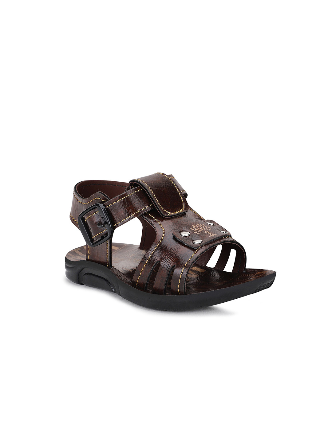 Buy NEOBABY Unisex Kids Brown Leather Comfort Sandals Sandals for
