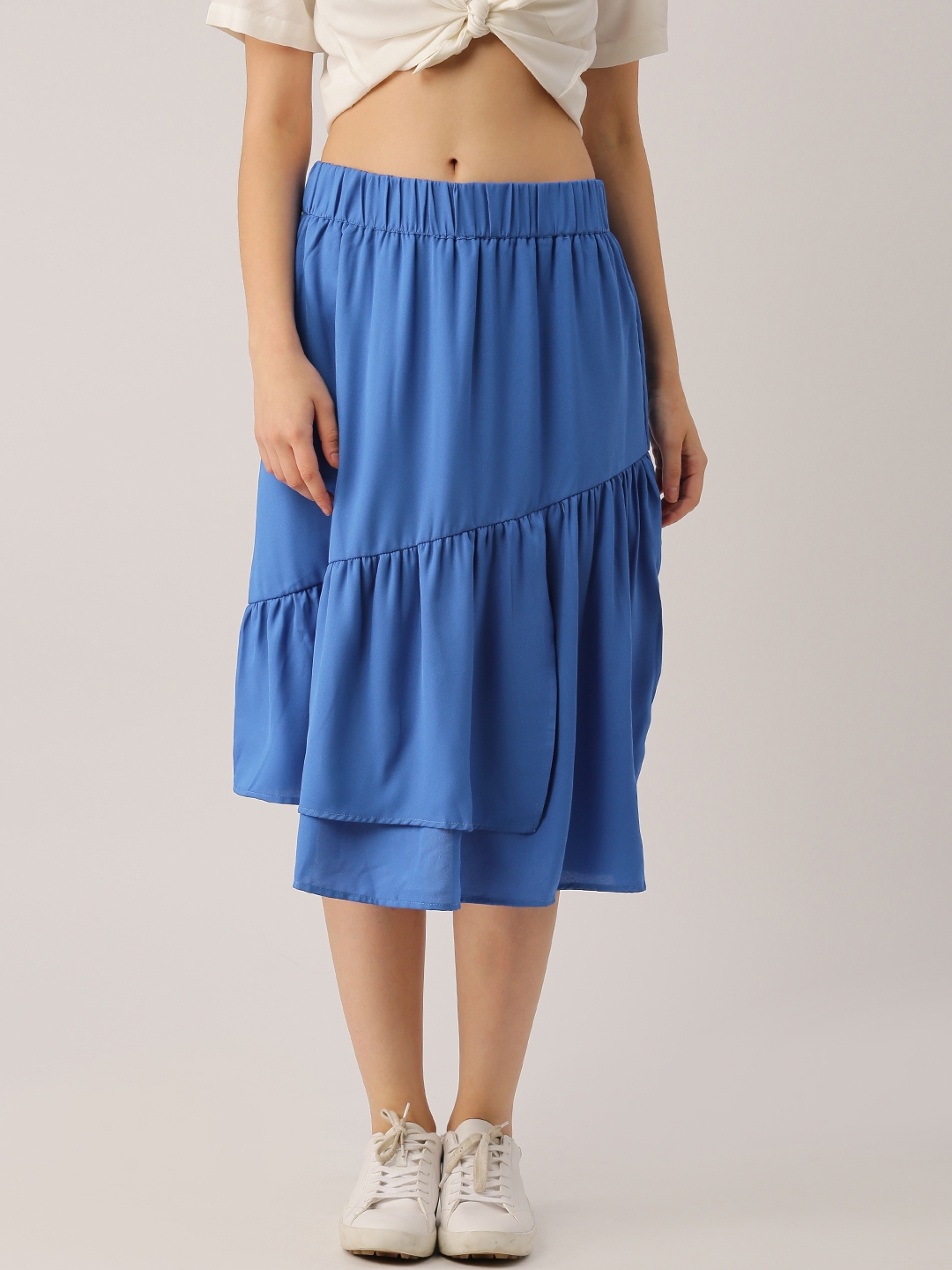 Buy DressBerry Blue Flared Skirt - Skirts for Women 1814766 | Myntra