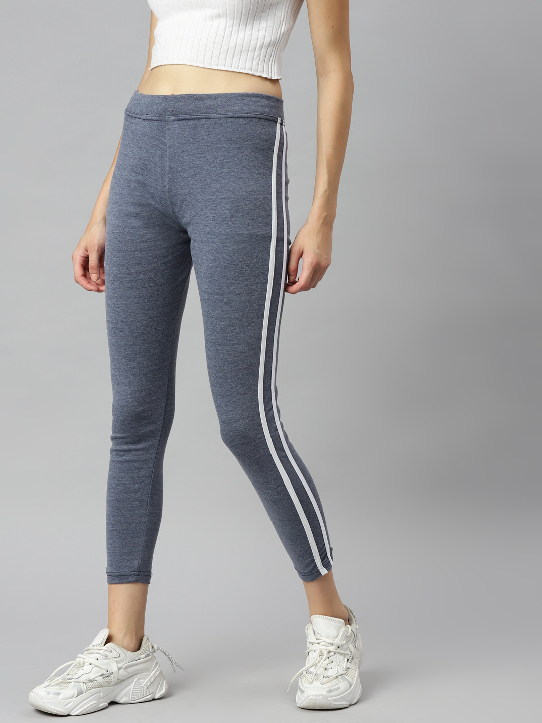 Buy Aarika Women Blue & White Side Striped Rapid Dry Track Pants