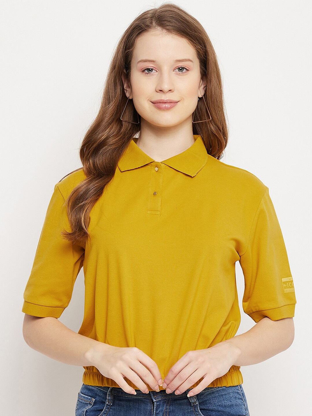 Buy Madame Mustard Yellow Shirt Style Top Tops for Women 18160572