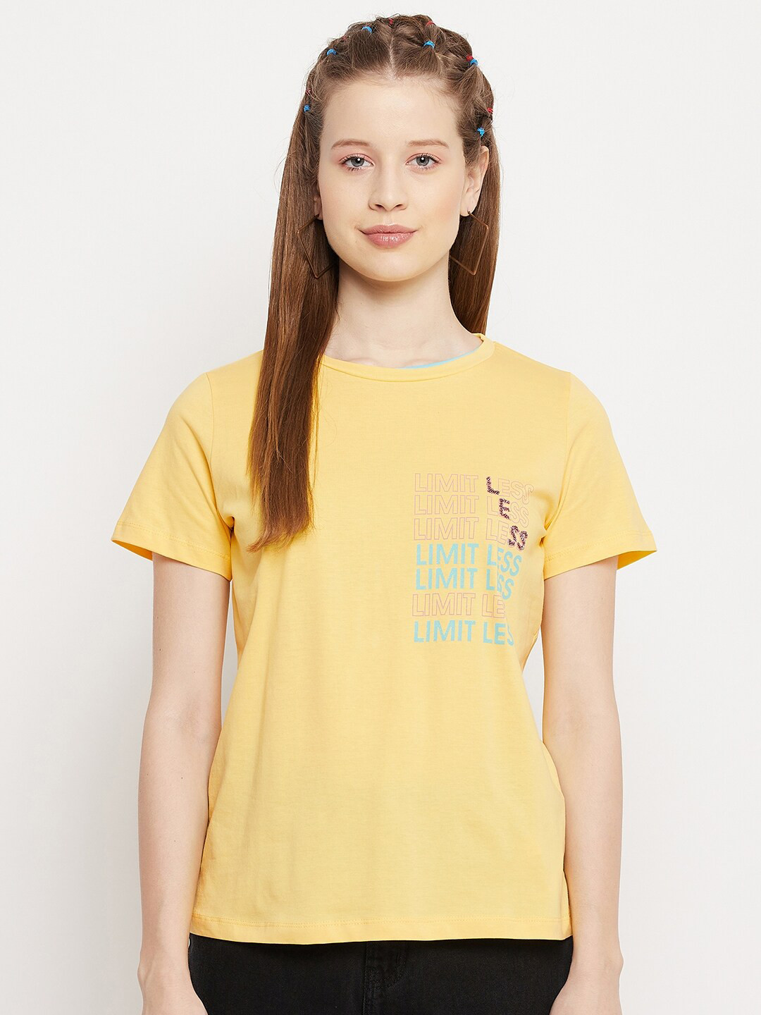 Buy Madame Yellow Pure Cotton Top Tops for Women 18160606 Myntra