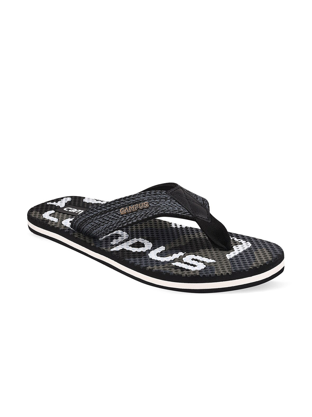 Buy Campus Men Black & White Printed Thong Flip Flops - Flip Flops for