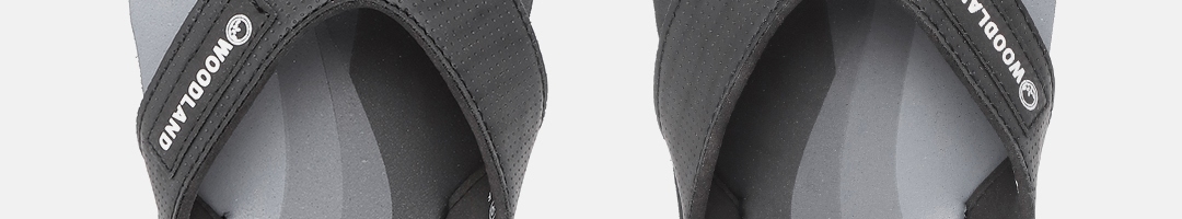 Buy Woodland Men Black & Grey Printed Thong Flip Flops - Flip Flops for ...