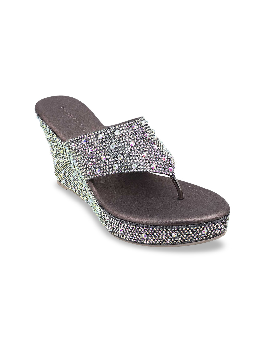 Buy Metro Grey Embellished Wedge Heels Heels for Women 18168124 Myntra