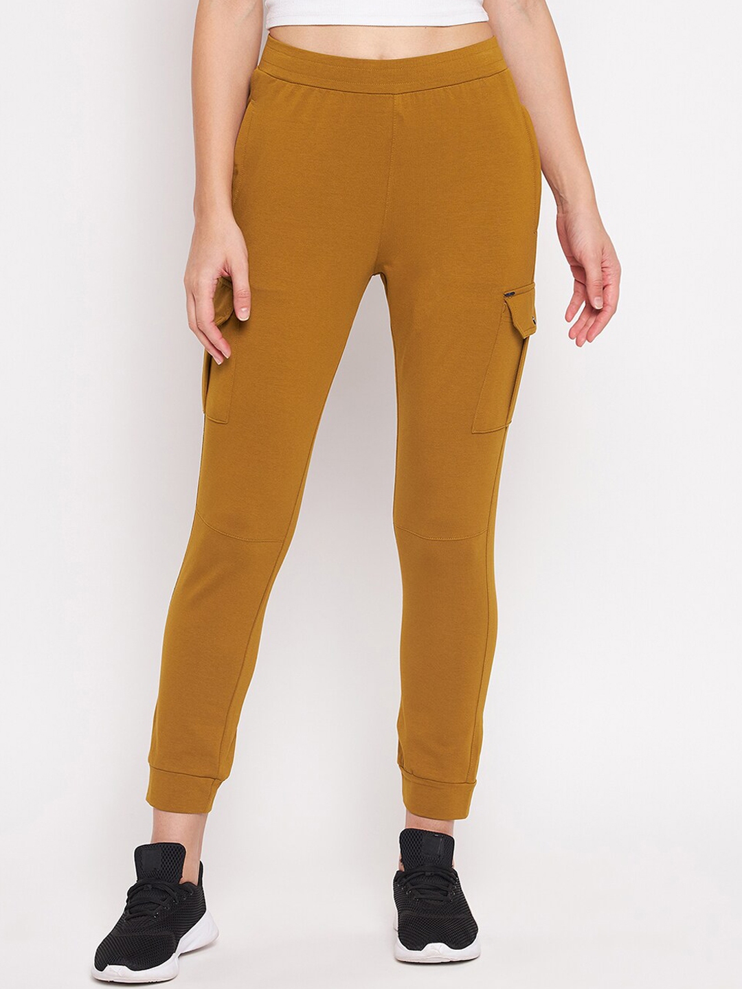 Buy Okane Women Mustard Yellow Solid Joggers - Track Pants for Women ...