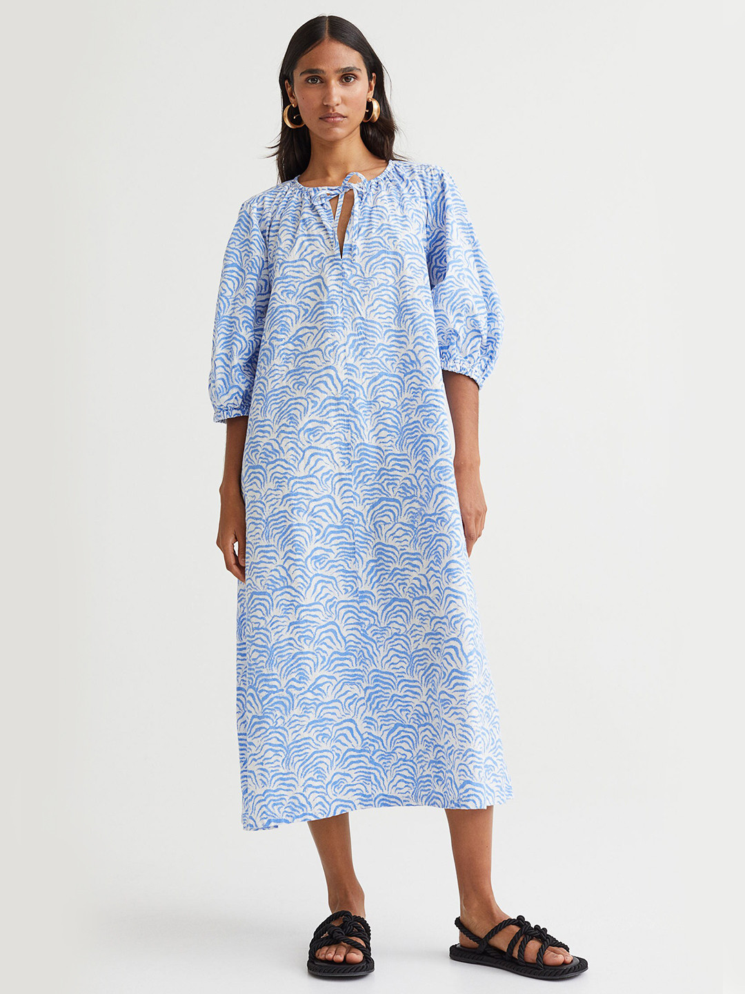 Buy H&M Blue Tie Detail Dress Dresses for Women 18170580 Myntra