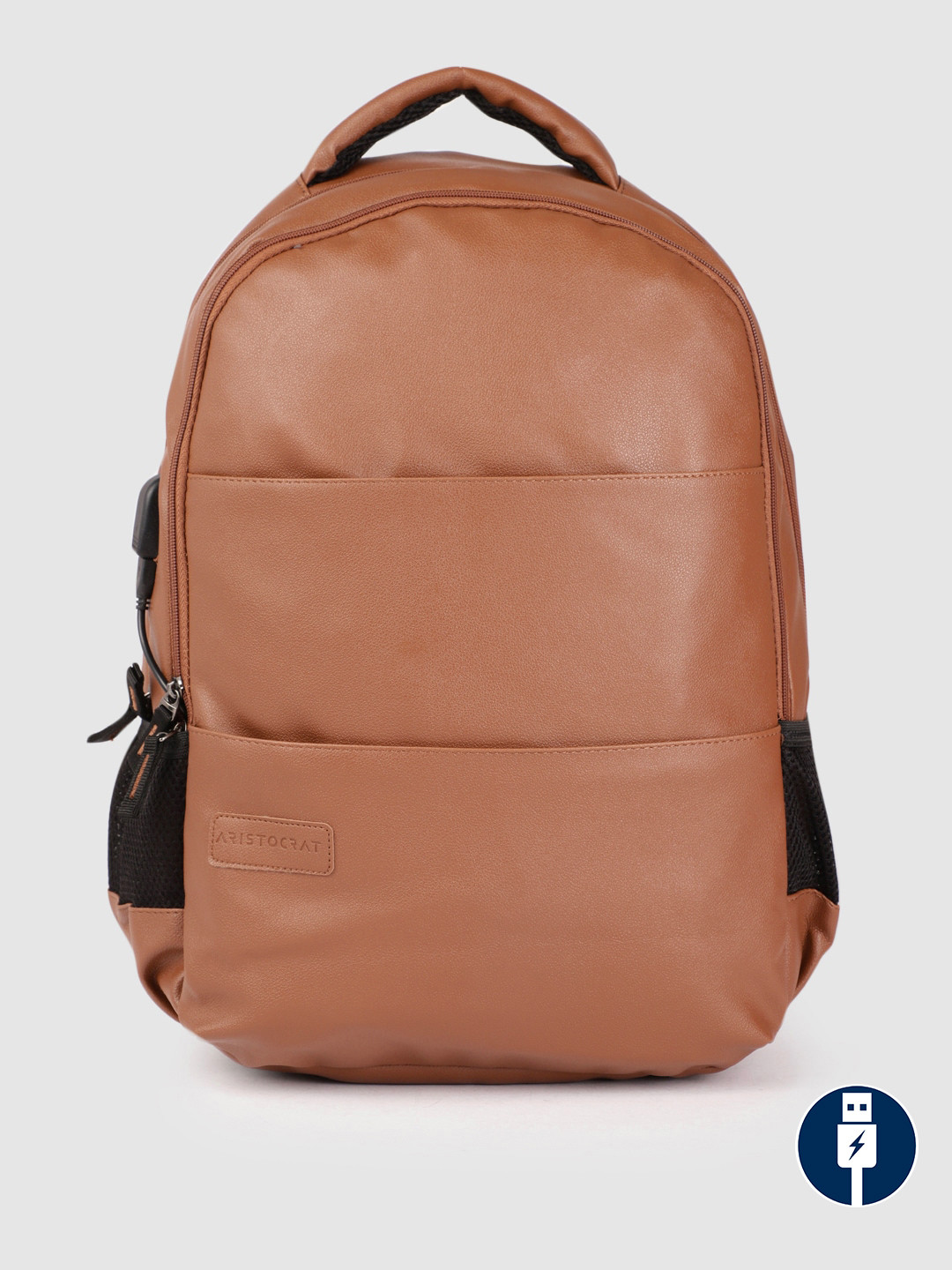 Buy Aristocrat Unisex Brown CLASSIC Laptop Backpack With USB Charging