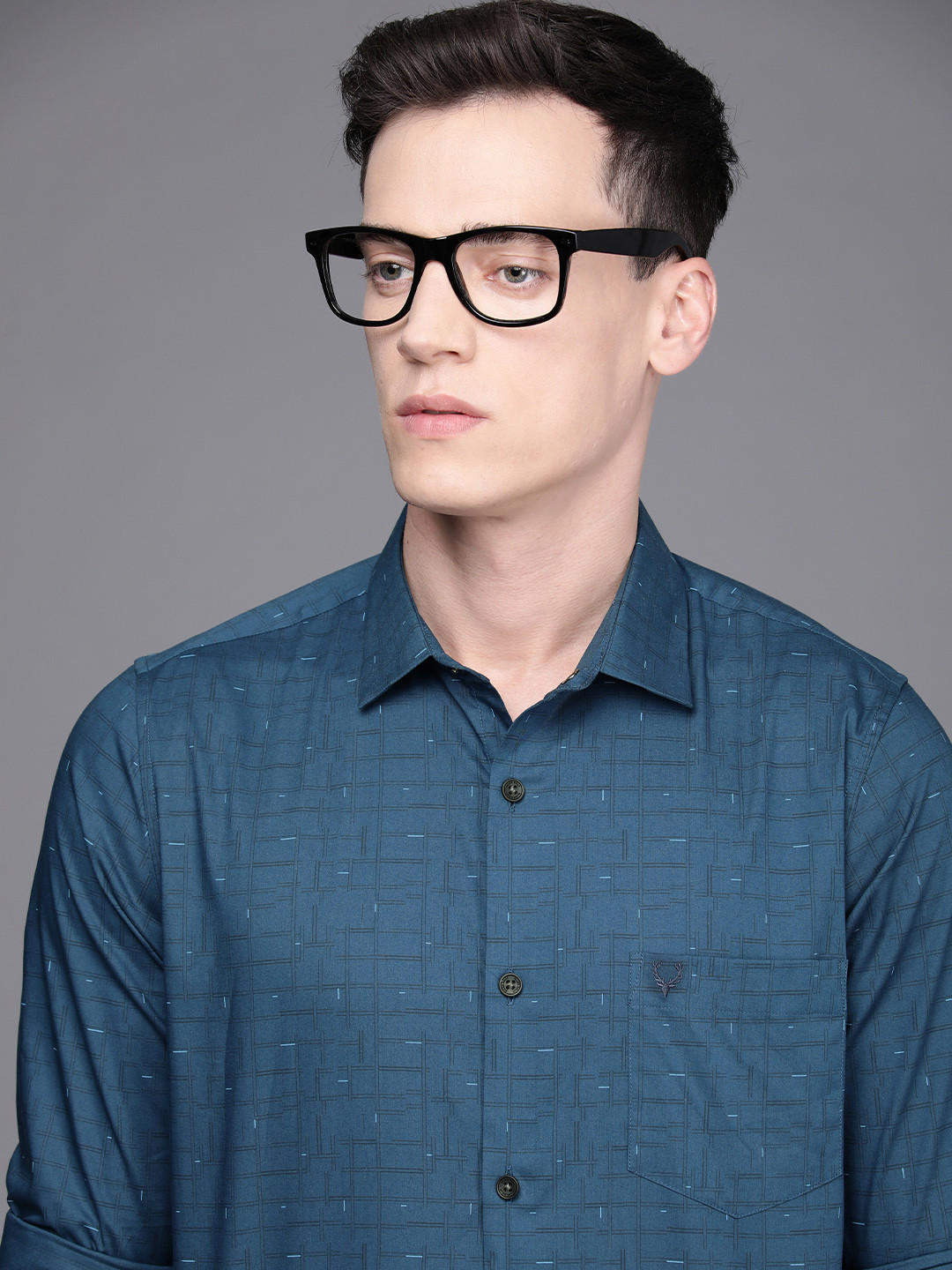 Buy Allen Solly Men Blue Slim Fit Printed Casual Shirt Shirts for Men