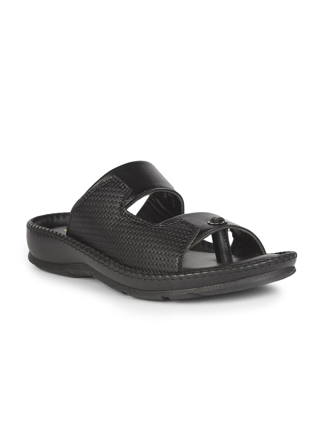 Buy Liberty Men Black & Black Comfort Sandals Sandals for Men