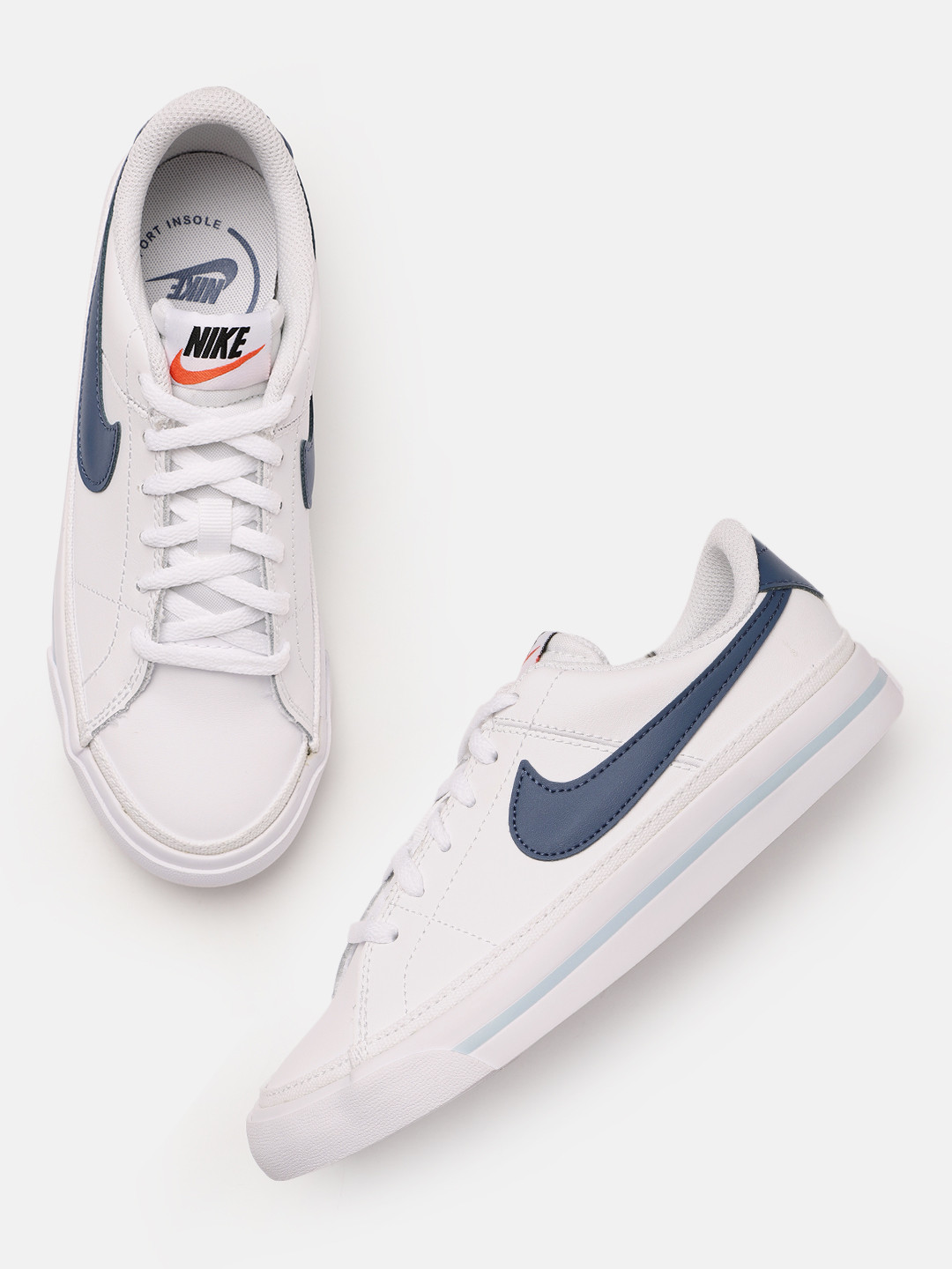 Buy Nike Boys White Court Legacy Leather Sneakers Casual Shoes for