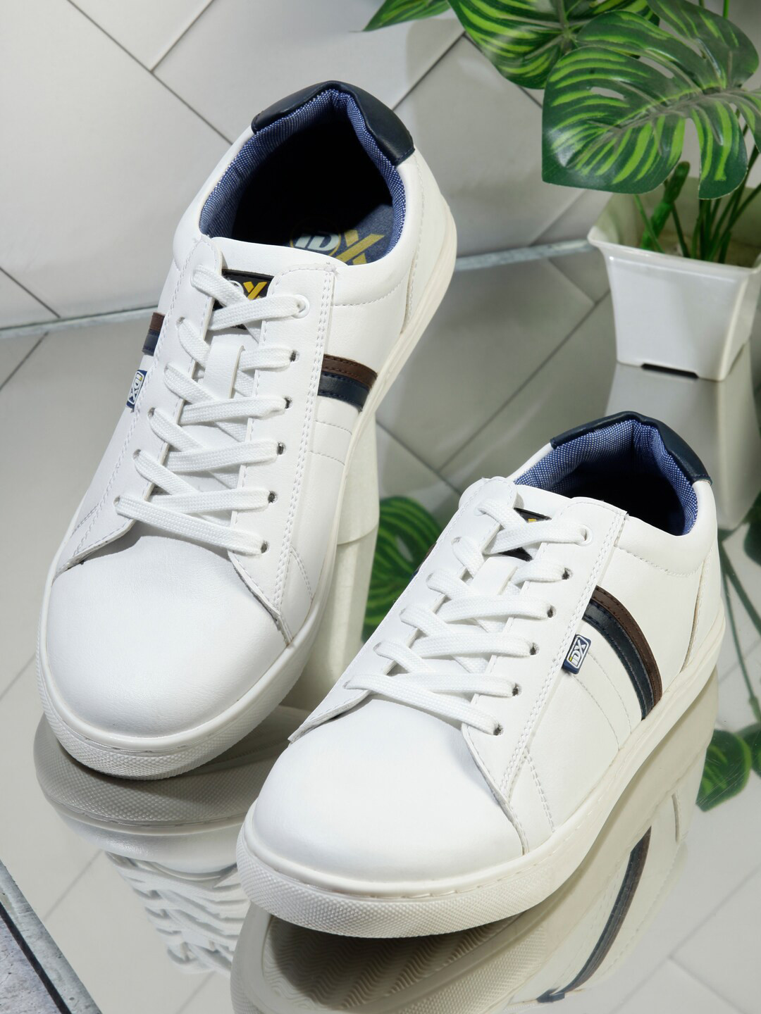 Buy ID Men White Leather Sneakers Casual Shoes for Men 18174804 Myntra