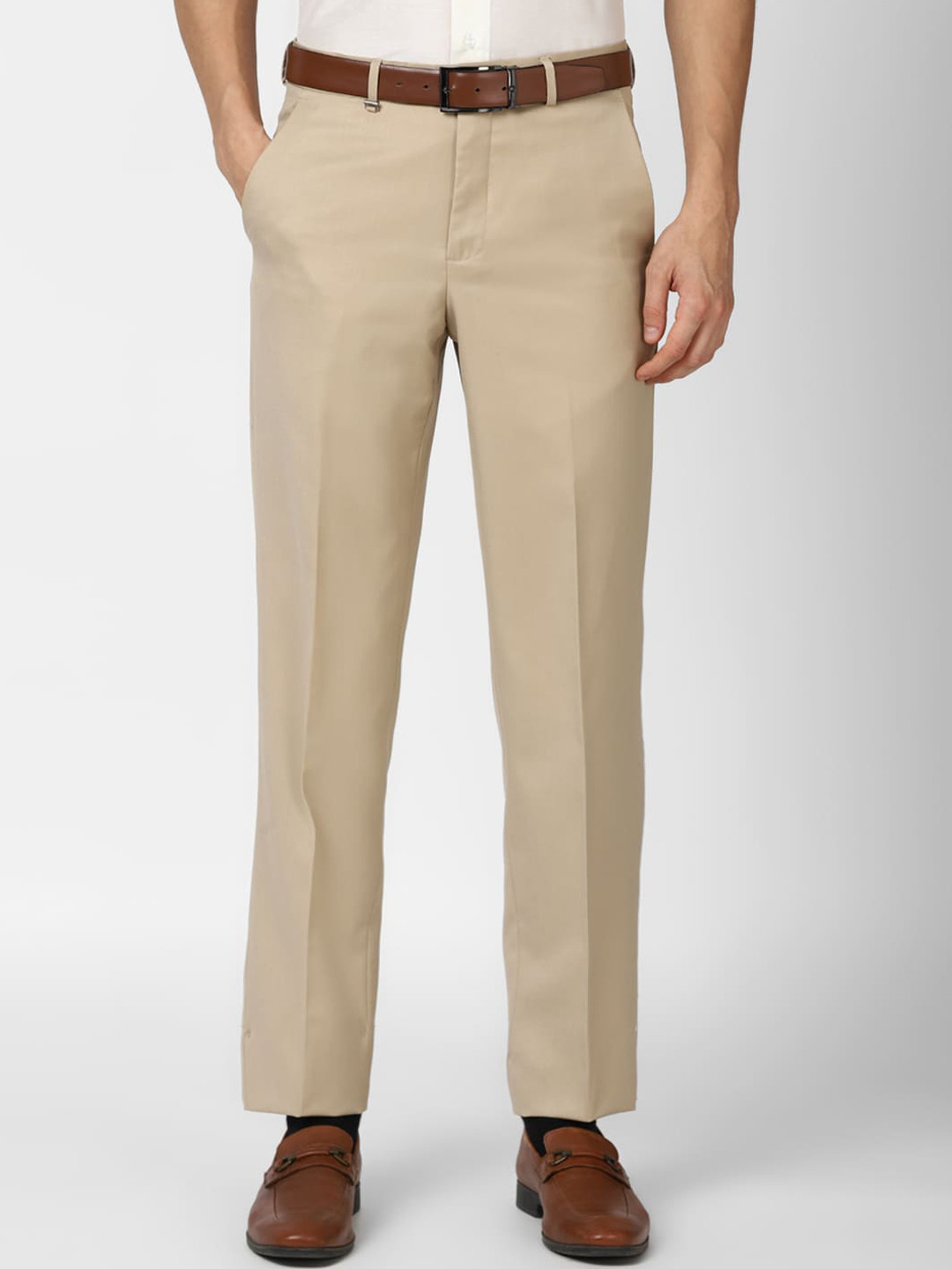 Buy Van Heusen Men Beige Formal Trousers Trousers for Men 18176272