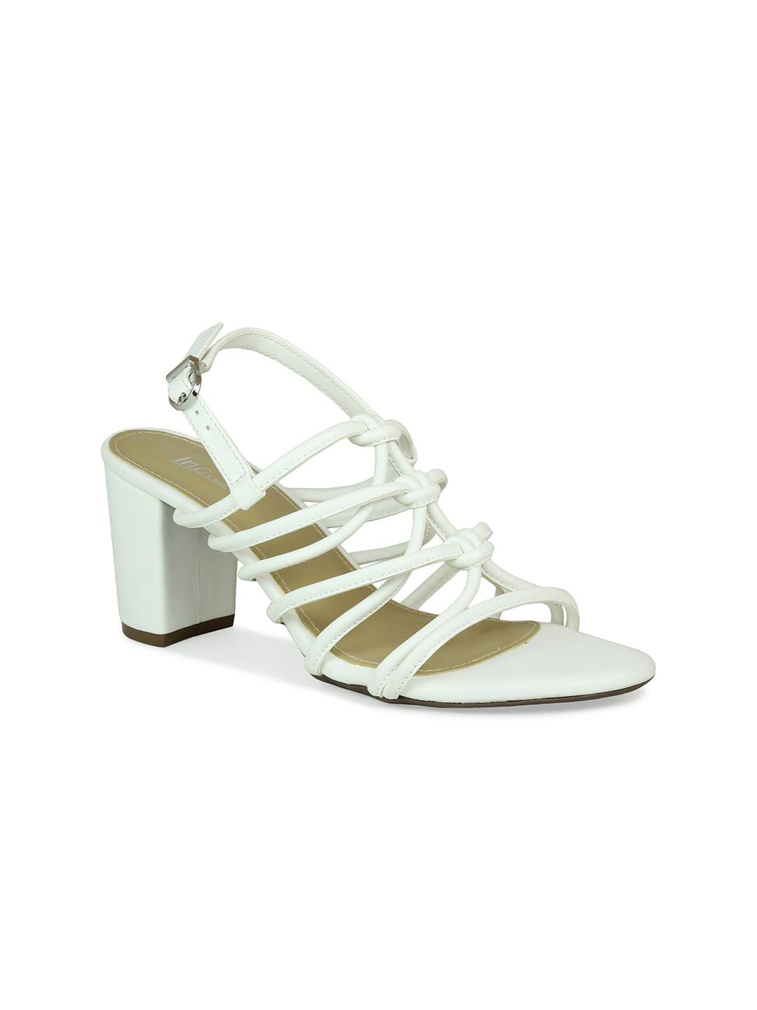 Buy Inc 5 White & White Block Heels Heels for Women 18177354 Myntra