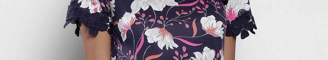 Buy DOROTHY PERKINS Women Navy Floral Print Top - Tops for Women ...
