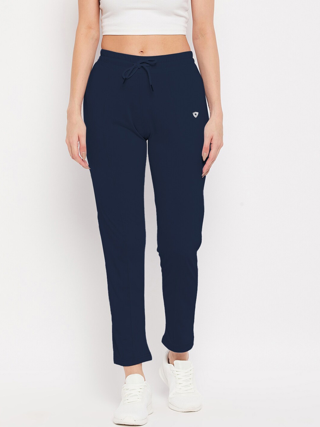 Buy FRENCH FLEXIOUS Women Navy Blue Solid Track Pants - Track Pants for Women 18178834 | Myntra