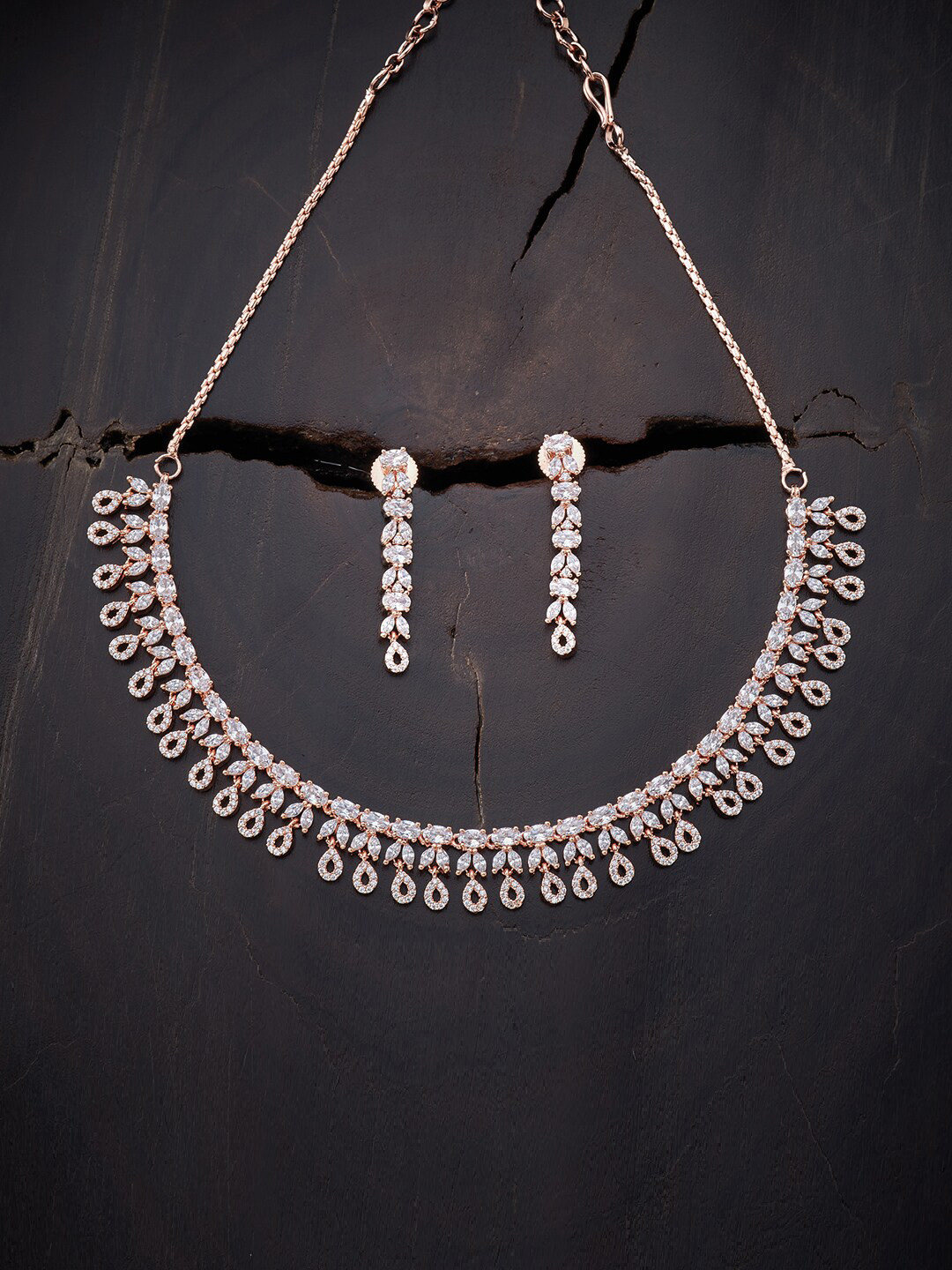 Buy Kushal's Fashion Jewellery White Gold Plated Necklace Jewellery