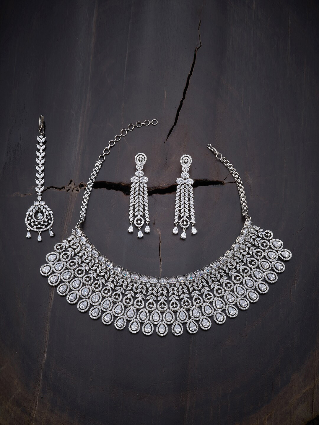 Buy Kushal's Fashion Jewellery White Gold Plated Choker Necklace