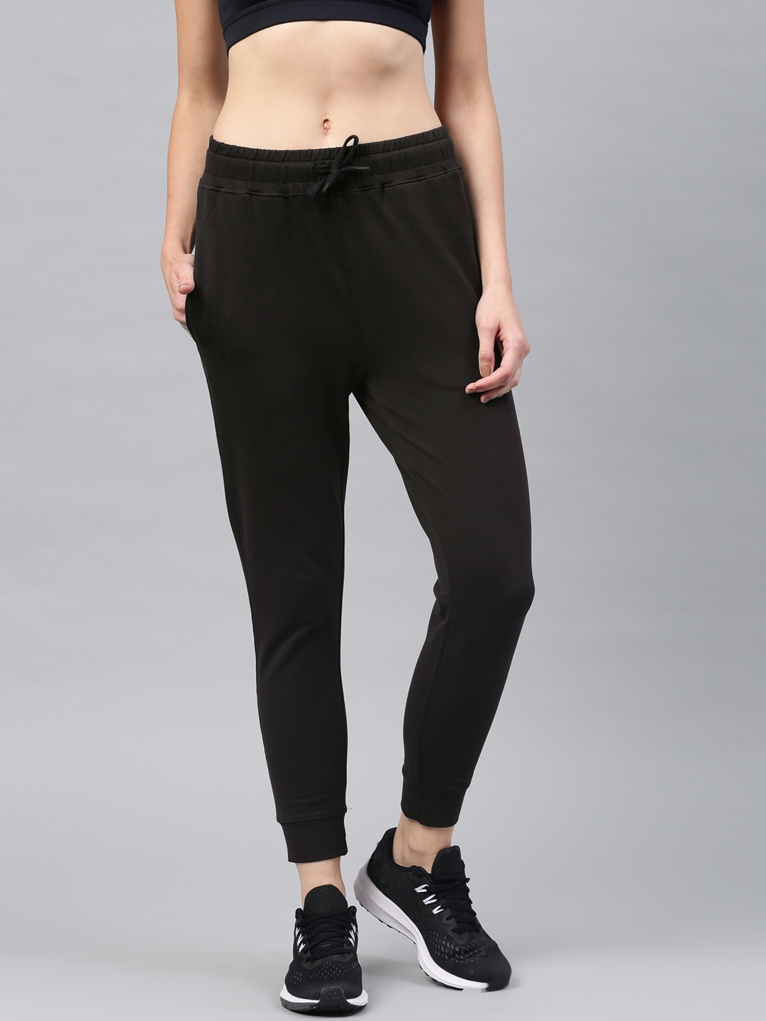 Buy HRX By Hrithik Roshan Black Joggers - Track Pants for Women 1819230 ...