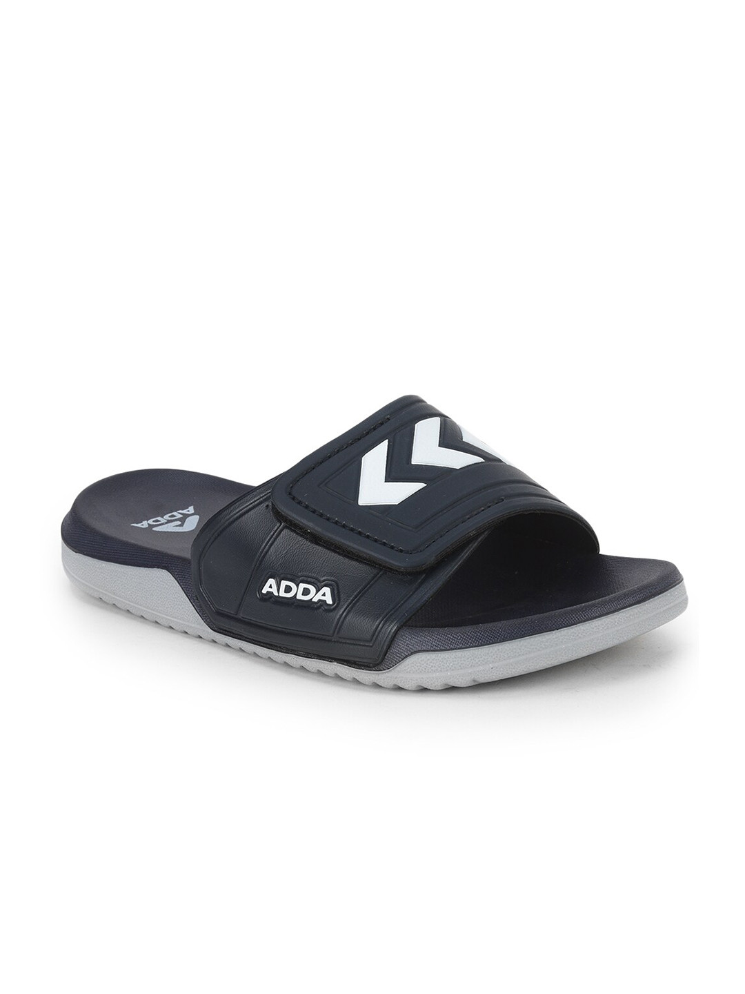 Buy Adda Men Navy Blue & White Rubber Sliders - Flip Flops for Men ...