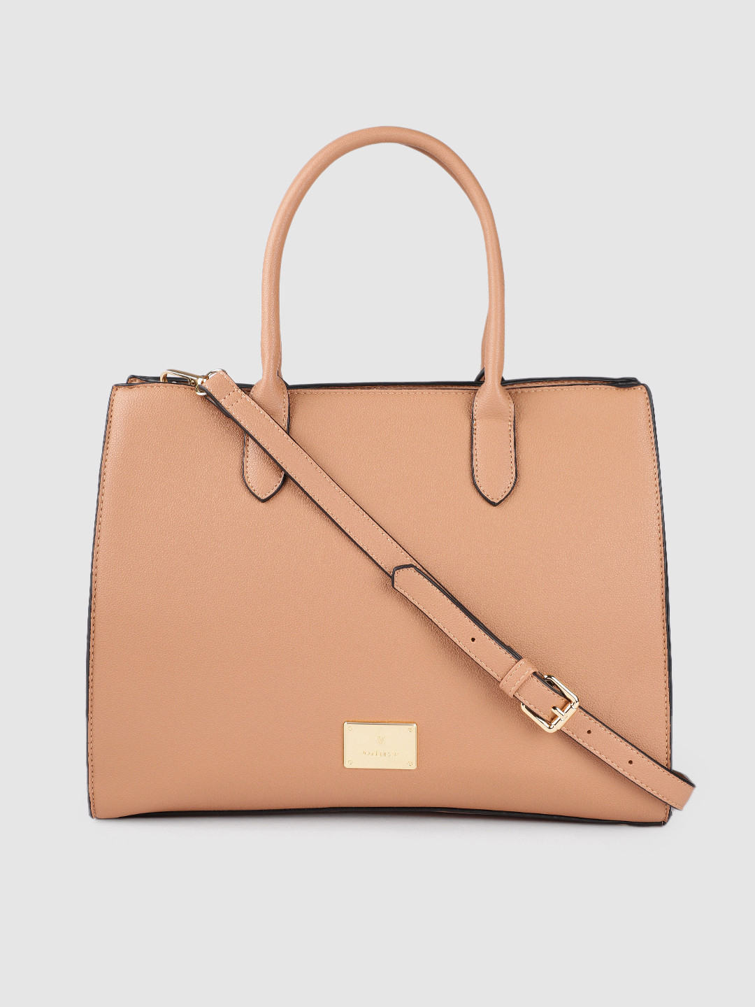 Buy Van Heusen Pink PU Structured Handheld Bag Handbags for Women