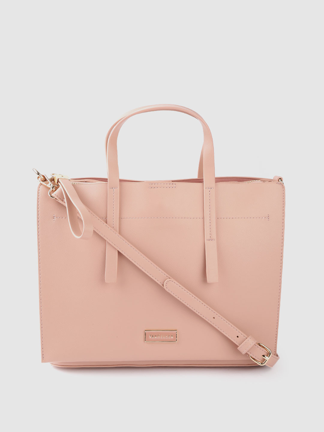 Buy Van Heusen Women Pink Solid Structured Handheld Bag Handbags for