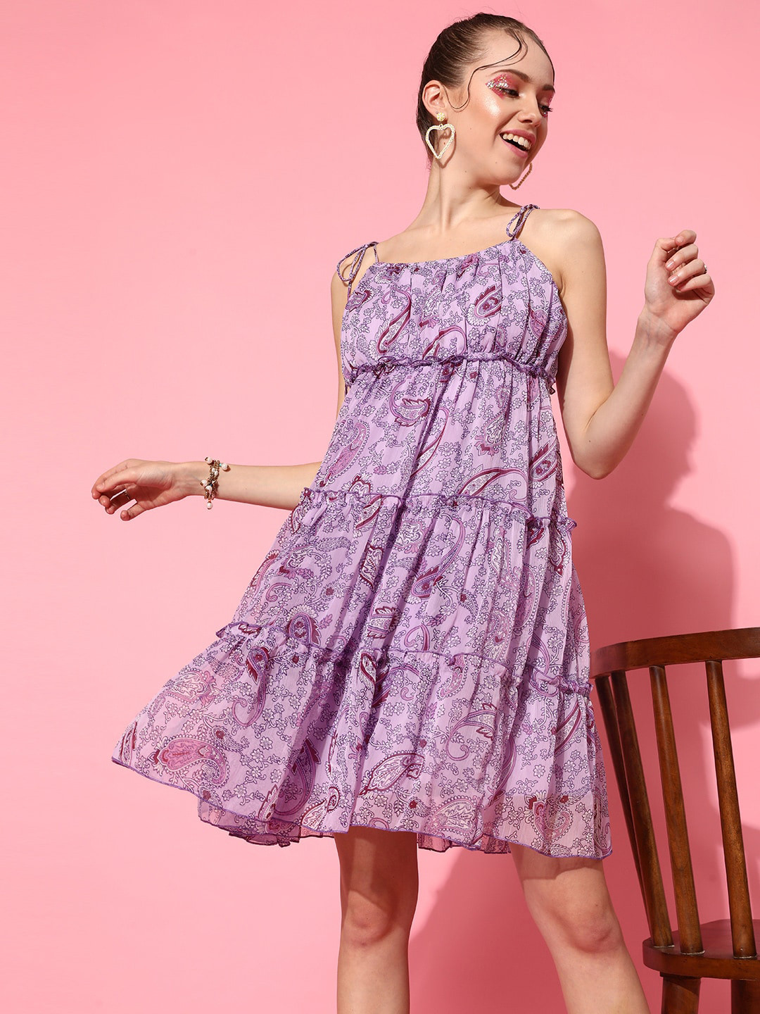 Buy STREET 9 Women Elegant Lavender Floral Dress Dresses for Women