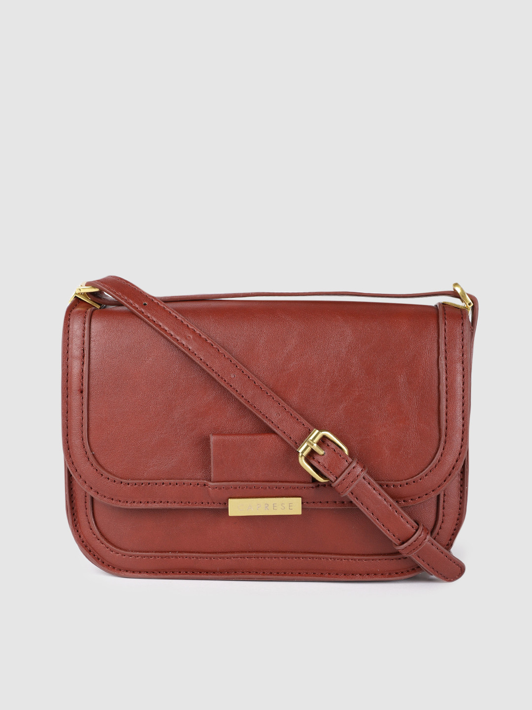 Buy Caprese Brown Structured Sling Bag Handbags for Women 18200116