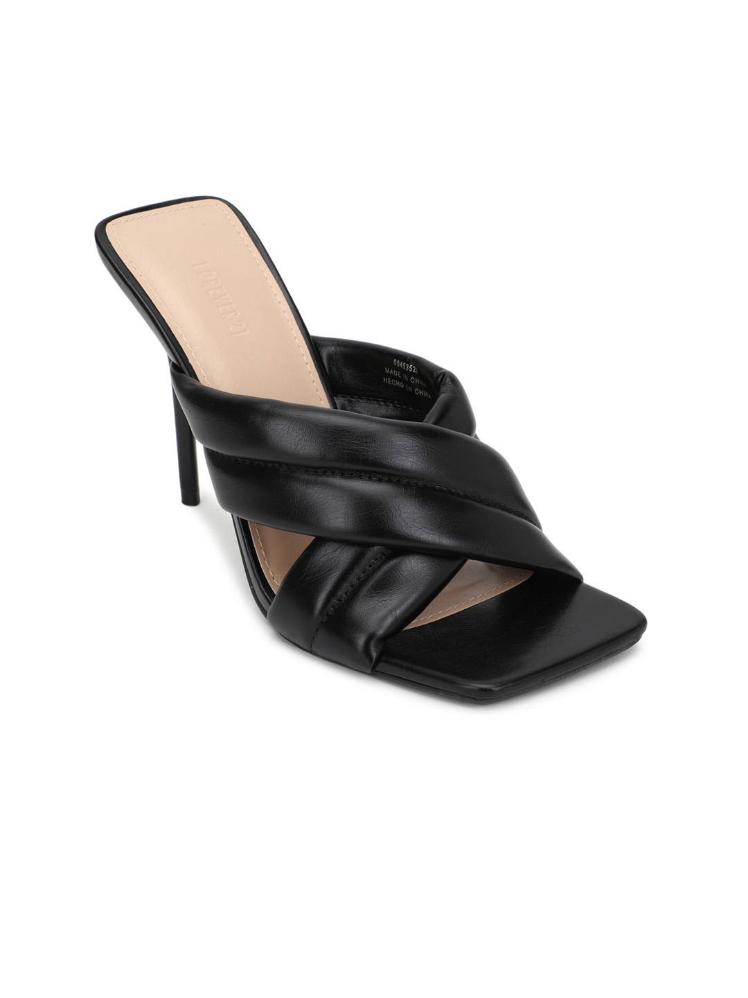 Buy FOREVER 21 Black PU Stiletto Heels - Heels for Women 18201132 | Myntra