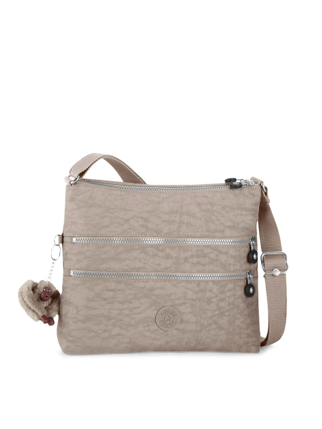 Buy Kipling Beige Sling Bag With Washed Effect Handbags for Women