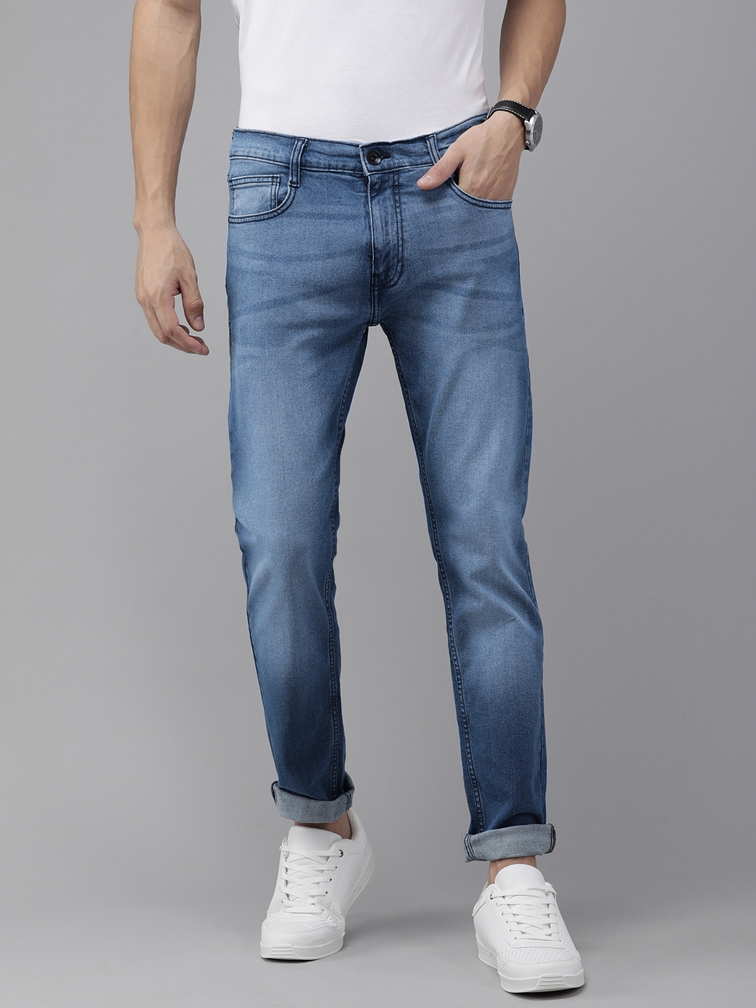 Buy Pepe Jeans Men Blue Vapour Tapered Fit Low Rise Heavy Fade Stretchable Jeans Jeans for Men