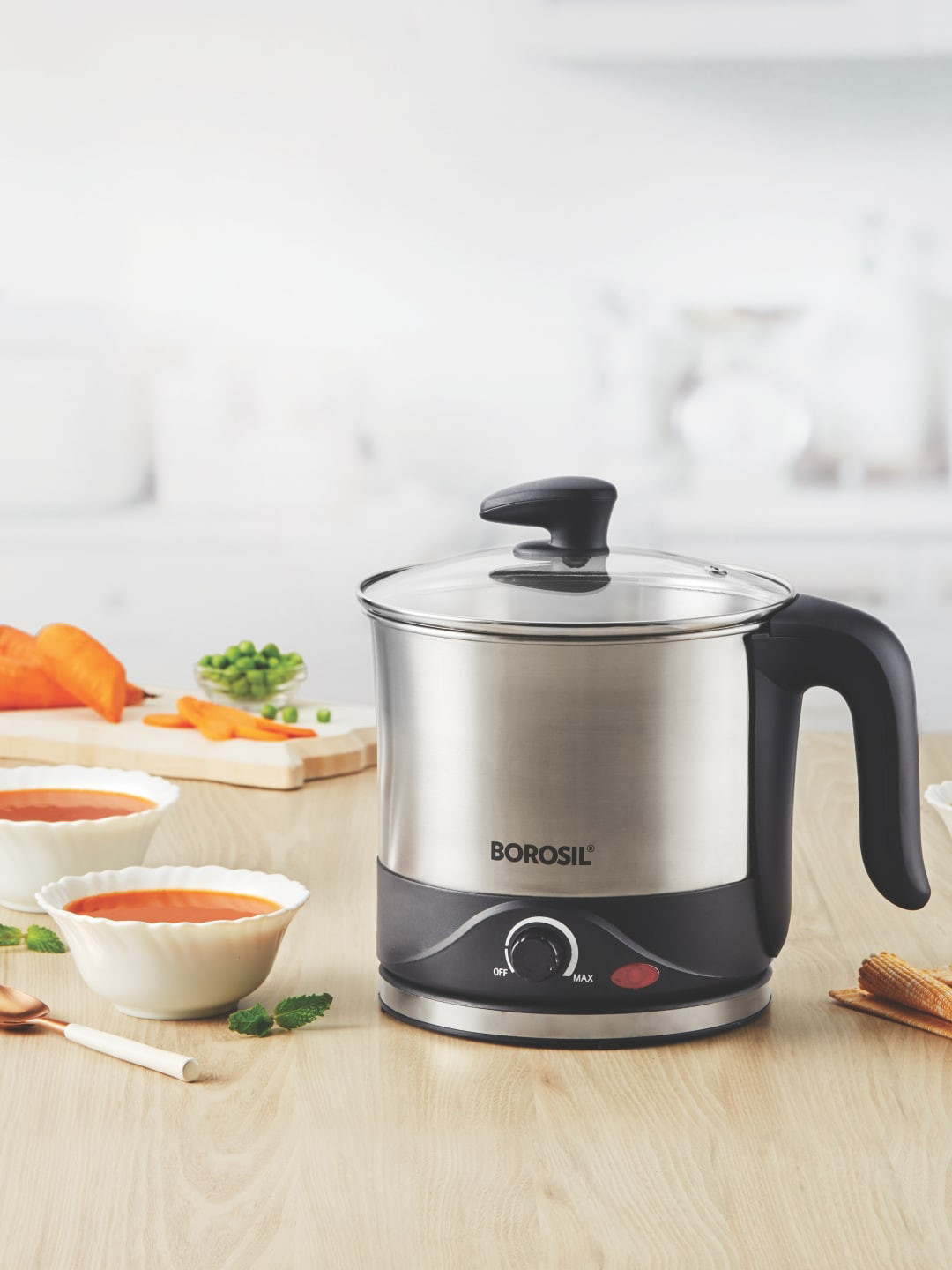 Buy BOROSIL Silver Toned Electric Kettle With Egg Tray Electric