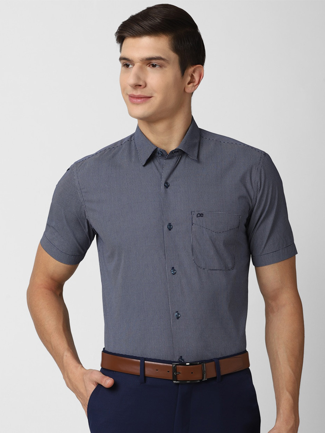 Buy Peter England Men Navy Blue Printed Formal Shirt Shirts for Men