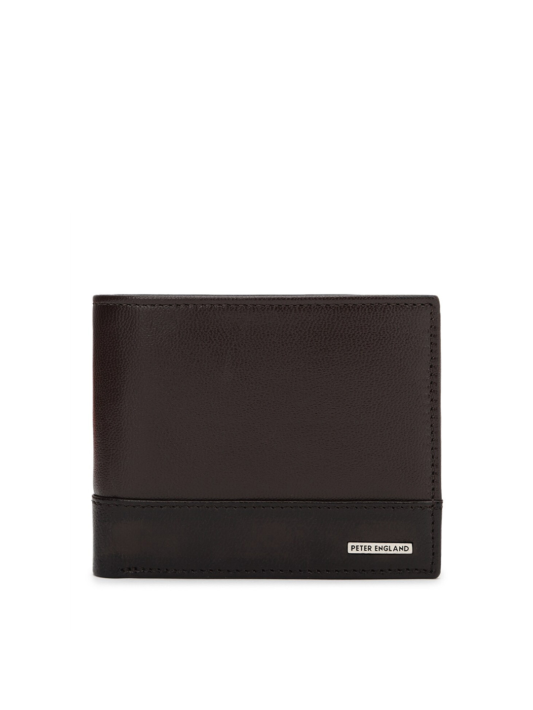 Buy Peter England Men Black Leather Two Fold Wallet Wallets for Men