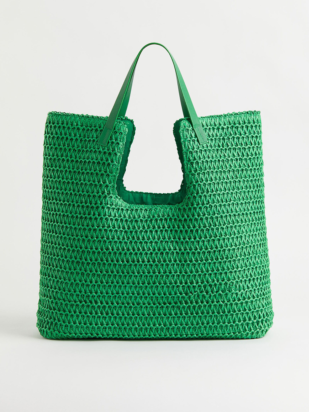 Buy H&M Women Green Large Straw Shopper Handbags for Women 18207986