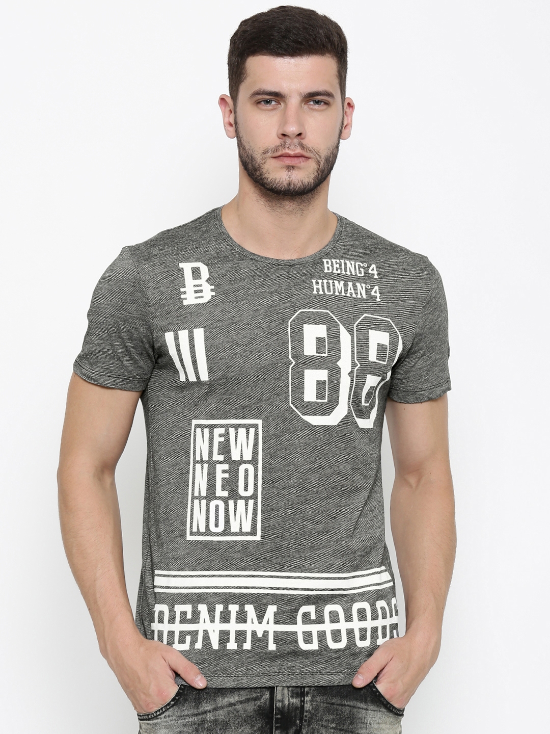 black white human t shirt