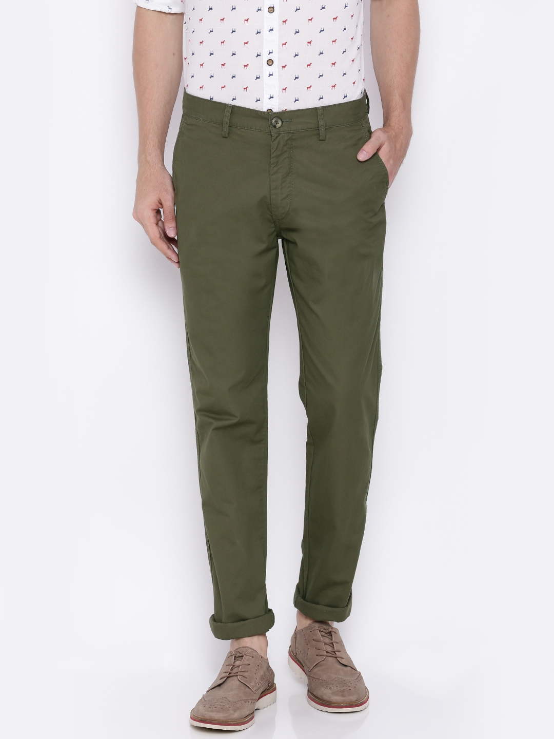 olive green slim fit pants